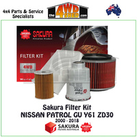 Sakura Filter Kit Nissan Patrol GU Y61 ZD 3.0l 2000-2018
