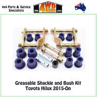 Greasable Shackle and Bush Kit Toyota Hilux 2015-On