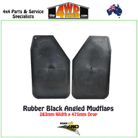 Rubber Black Angled Mudflaps 283 x 475mm