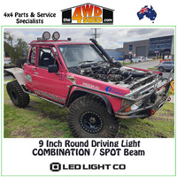 9" Round Drivings Light High Intensity LED Combo Spot Beam - Pair