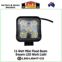 15 Watt Mini Flood Beam Square Housing LED Work Light