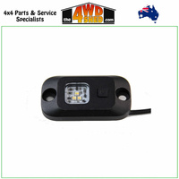 LED Dual Colour WaterProof 12V Rock Light Black - White & Amber