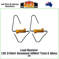 Load Resistor 12V 21Watt Simulated 50Watt Total 6 Ohms - 2pk