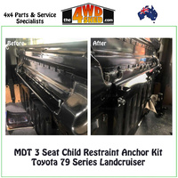 MDT 3 Seat Child Restraint Anchor Kit Toyota 79 Series Landcruiser