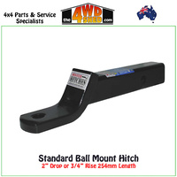 Standard Ball Mount Hitch 2" Drop or 3/4" Rise 254mm Length