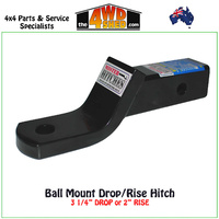 Standard Ball Mount Hitch 3 1/4" Drop or 2" Rise 292mm Length