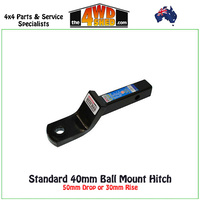 Standard 40mm Ball Mount Hitch 50mm Drop or 30mm Rise