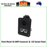 Flush Mount 50 AMP Anderson Connector & 12V Socket Panel