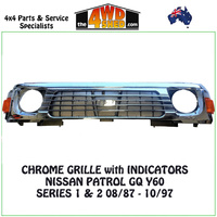 Nissan Patrol GQ Chrome Grille 8/87-10/97 With Lights