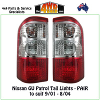 Nissan GU Patrol Wagon Tail Lights 9/01-8/04  - Pair