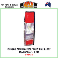 Nissan Navara D21 D22 Tail Light Red/Clear 2/92-4/15 - Left