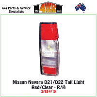 Nissan Navara D21 D22 Tail Light Red/Clear 2/92-4/15 - Right