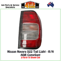 Nissan Navara D22 Tail Light Single Cab Styleside 2/92-6/10 - Right