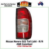 Nissan Navara D22 Tail Light Dual Cab Styleside 2/92-1/08 - Right