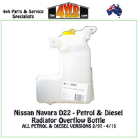Nissan Navara D22 Petrol & Diesel Radiator Overflow Bottle