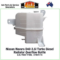 Nissan Navara D40 2.5l Diesel Radiator Overflow Bottle