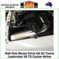 High Flow Nissan Patrol GQ GU Toyota Landcruiser V8 TD Custom Airbox