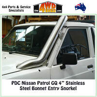 PDC Nissan Patrol GQ 4" Stainless Steel Bonnet Entry Snorkel