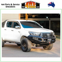 Elite Non Loop Winch Bull Bar Toyota Hilux 6/2018 to 4/2020 - Black Bash Plate
