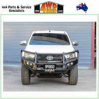 Elite Loop Winch Bull Bar Toyota Hilux 6/2018 to 4/2020 - Black Bash Plate