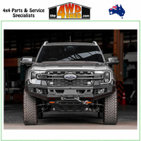 Genesis Non Loop Winch Bull Bar Ford Ranger Next Gen 5/2022-On - Black Tow Points & Orange Bash Plates