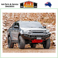 Genesis Non Loop Winch Bull Bar Isuzu DMAX 11/2023-On - Black Tow Points & Orange Bash Plates