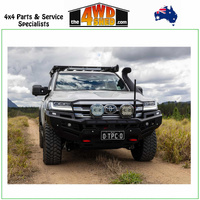 Genesis Non Loop Winch Bull Bar Toyota Landcruiser 300 Series GXL VX Sahara  - Orange Tow Points & Black Bash Plates