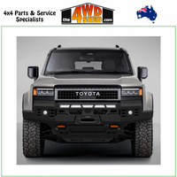 Elite Non Loop Bar Toyota Prado 250 Series GX GXL Altitude 8/2024-On - BlackTow Points & Orange Bash Plate