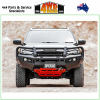 Genesis Loop Winch Bull Bar Isuzu MUX 6/2021-10/2024 - Black Tow Points & Orange Bash Plates