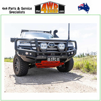Genesis Loop Winch Bull Bar Toyota Landcruiser 300 Series GX - Black Tow Points & Orange Bash Plates