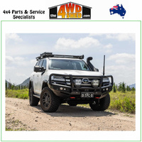 Genesis Loop Winch Bull Bar Toyota Landcruiser 300 Series GXL VX Sahara  - Orange Tow Points & Black Bash Plates