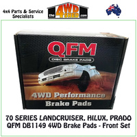 Toyota 70 Series, Prado, Hilux Front Brake Pads QFM DB1149 4WD