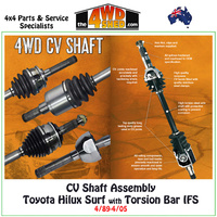 CV Shaft Assembly Toyota Hilux Surf with Torsion Bar IFS 4/89-4/05 Standard Height