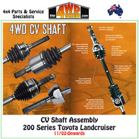 CV Shaft Assembly Toyota 200 Series Landcruiser 11/02-On Raised Height