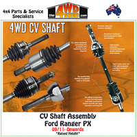 CV Shaft Assembly Ford Ranger PX 09/11-On Raised Height - Left