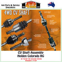 CV Shaft Assembly Holden RG Colorado 06/12-6/16 2" Lift