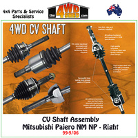 CV Shaft Assembly Mitsubishi Pajero NM NP 3.5l Petrol 99-9/06 - Right