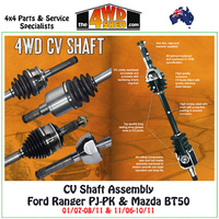 CV Shaft Assembly Ford Ranger PJ PK & Mazda BT50 01/07-08/11 - Left