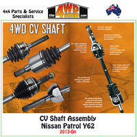 CV Shaft Assembly Nissan Patrol Y62 2013-On - Front