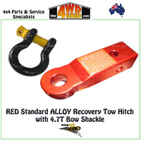 Rear RED Standard Recovery Tow Hitch with Bow Shackle