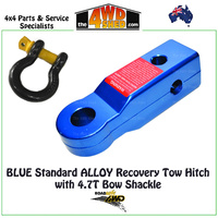 Rear BLUE Standard Recovery Tow Hitch with Bow Shackle