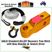 Rear Standard Alloy Tow Hitch Kit with Snatch Strap & Bow Shackle - GOLD