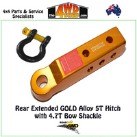 Rear GOLD Extended Recovery Tow Hitch with Bow Shackle
