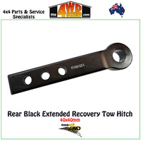 Rear Extended Alloy Tow Hitch 40x40mm - Black