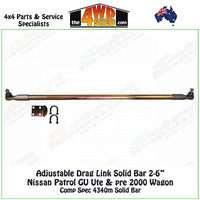 Adjustable Drag Link Steering Rod Nissan Patrol GU Ute and Pre 2000 Wagon