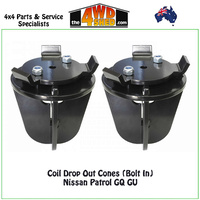 Coil Drop Out Cones Nissan Patrol GQ GU (Bolt In)