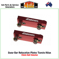 Sway Bar Relocation Plates Toyota Hilux KUN - 76mm Bolt Spacing