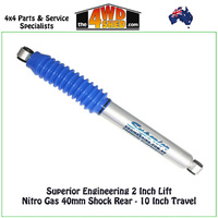 Superior 2 Inch Lift Nitro Gas 40mm Shock Rear - 10 Inch Travel