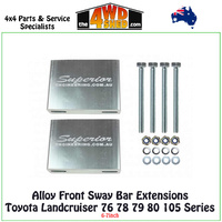 6-7" Alloy Front Sway Bar Extensions Toyota Landcruiser 76 78 79 80 105 Series