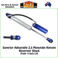Superior Adjustable 2.5 Remote Reservoir Shock Front 4 Inch Lift